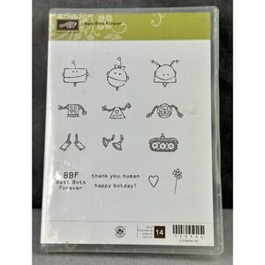 Stampin Up ~ Best Bots Forever ~ # 120546 Stamp Set - 2 pc ~USED ~